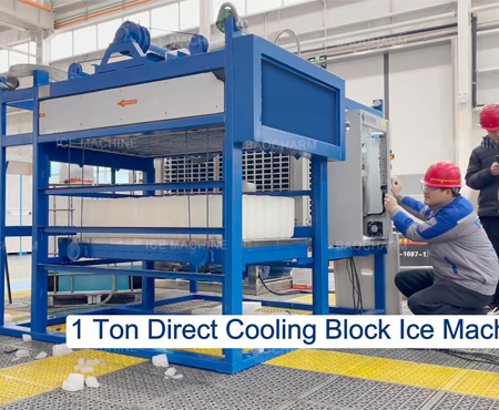 1 Tonluk Küçük Ölçekli Direkt Soğutmalı Blok Buz Yapma Makinesi